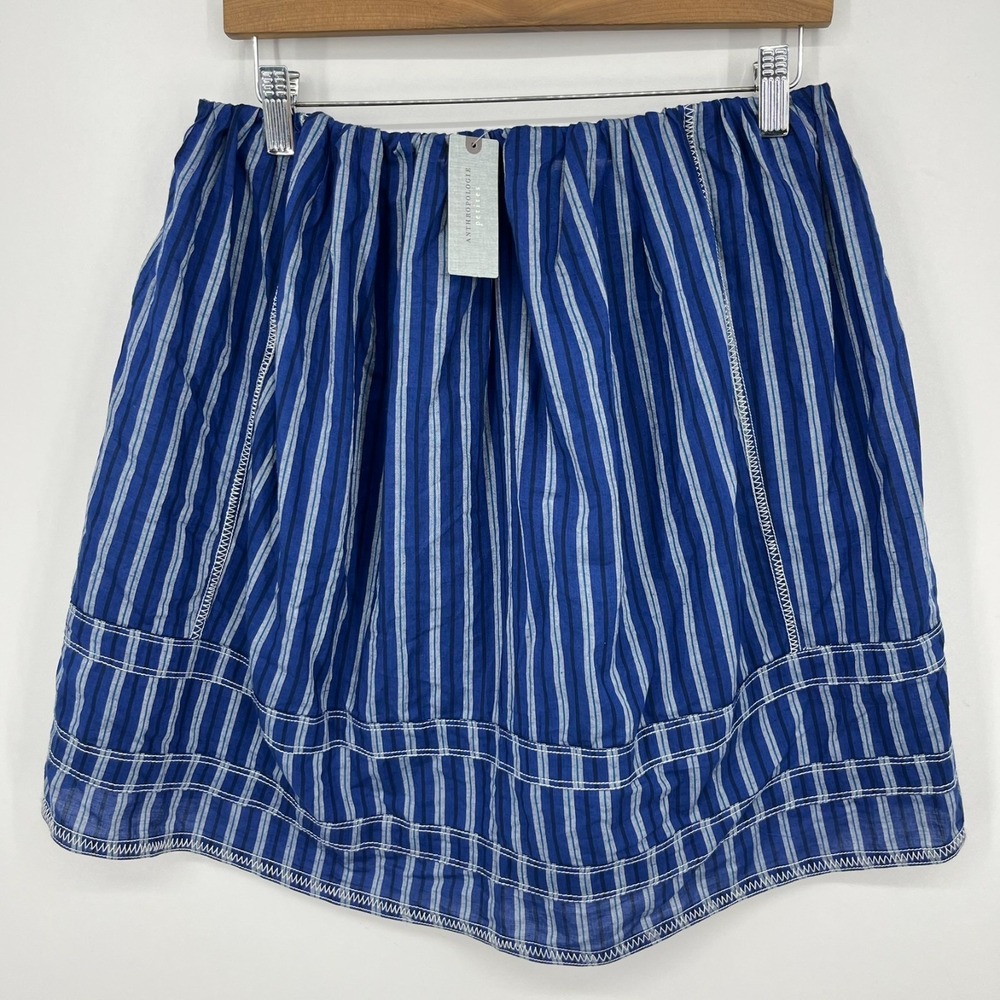 Pilcro Skirt Women's Size SP Petite Blue Striped Mini Short Length New NWT‎